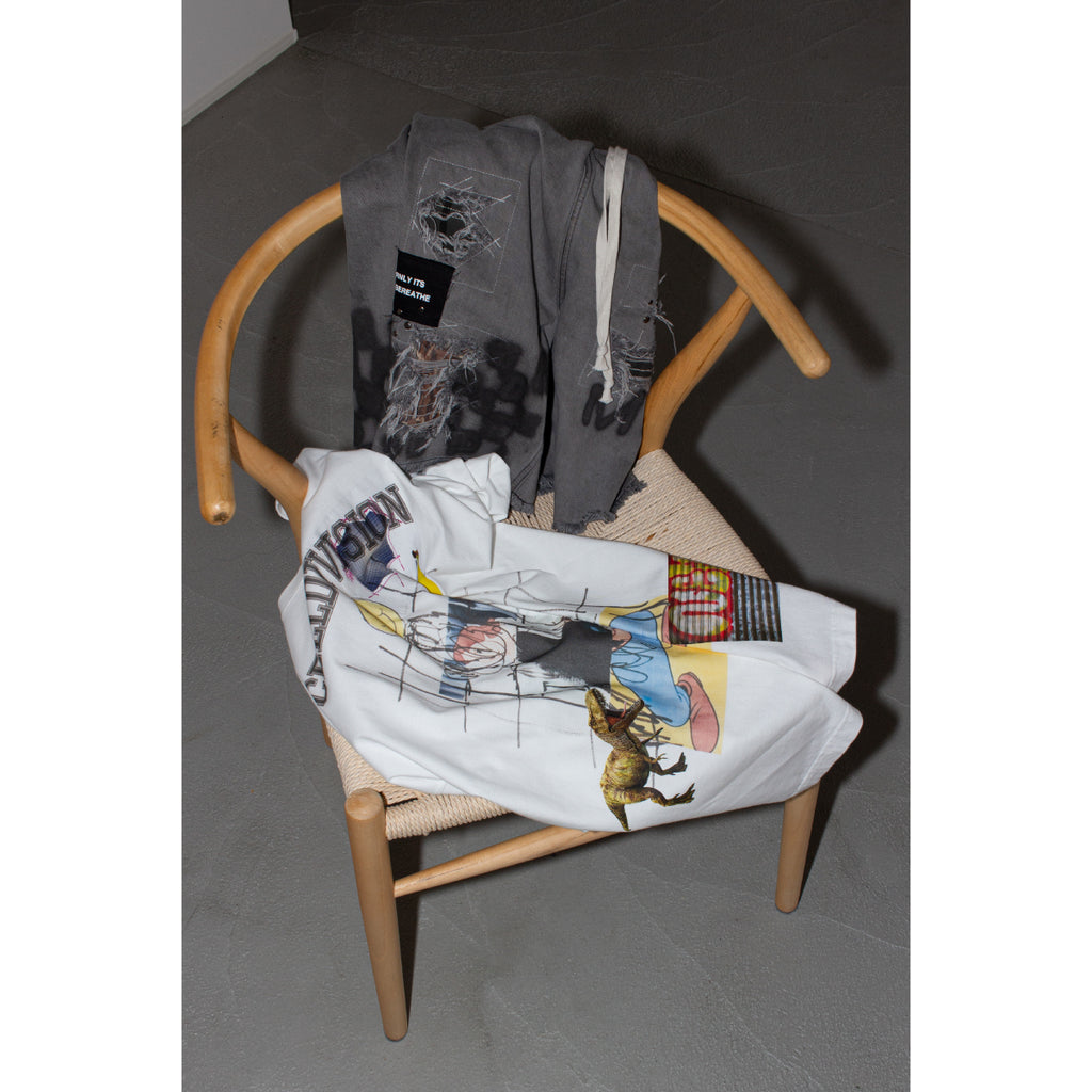 Vintage Style Damage T-shirt / Red
