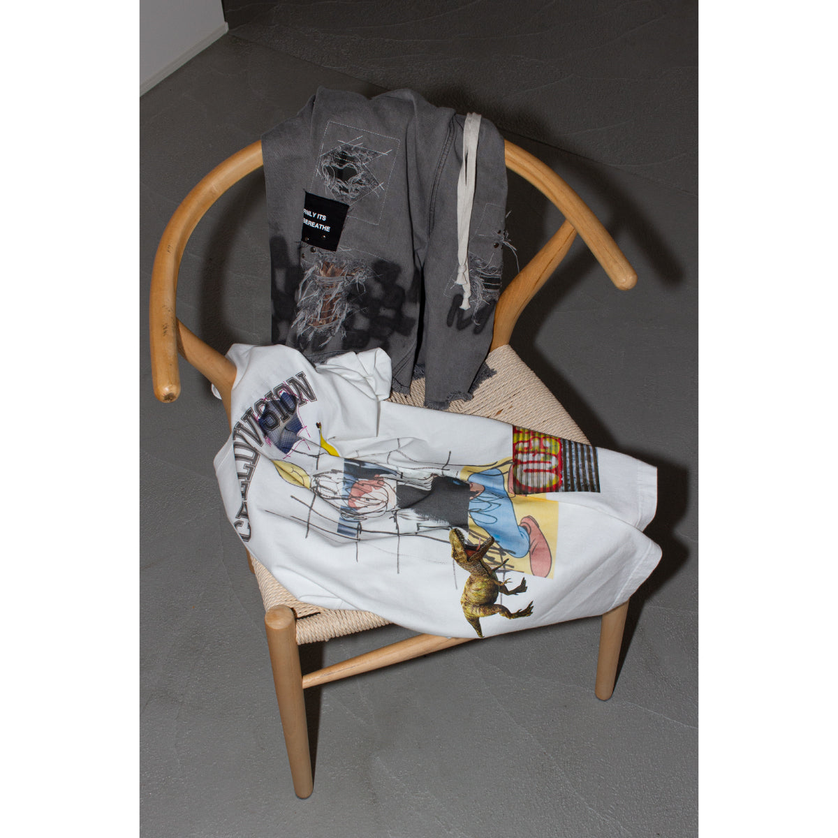 Vintage Style Damage T-shirt / White