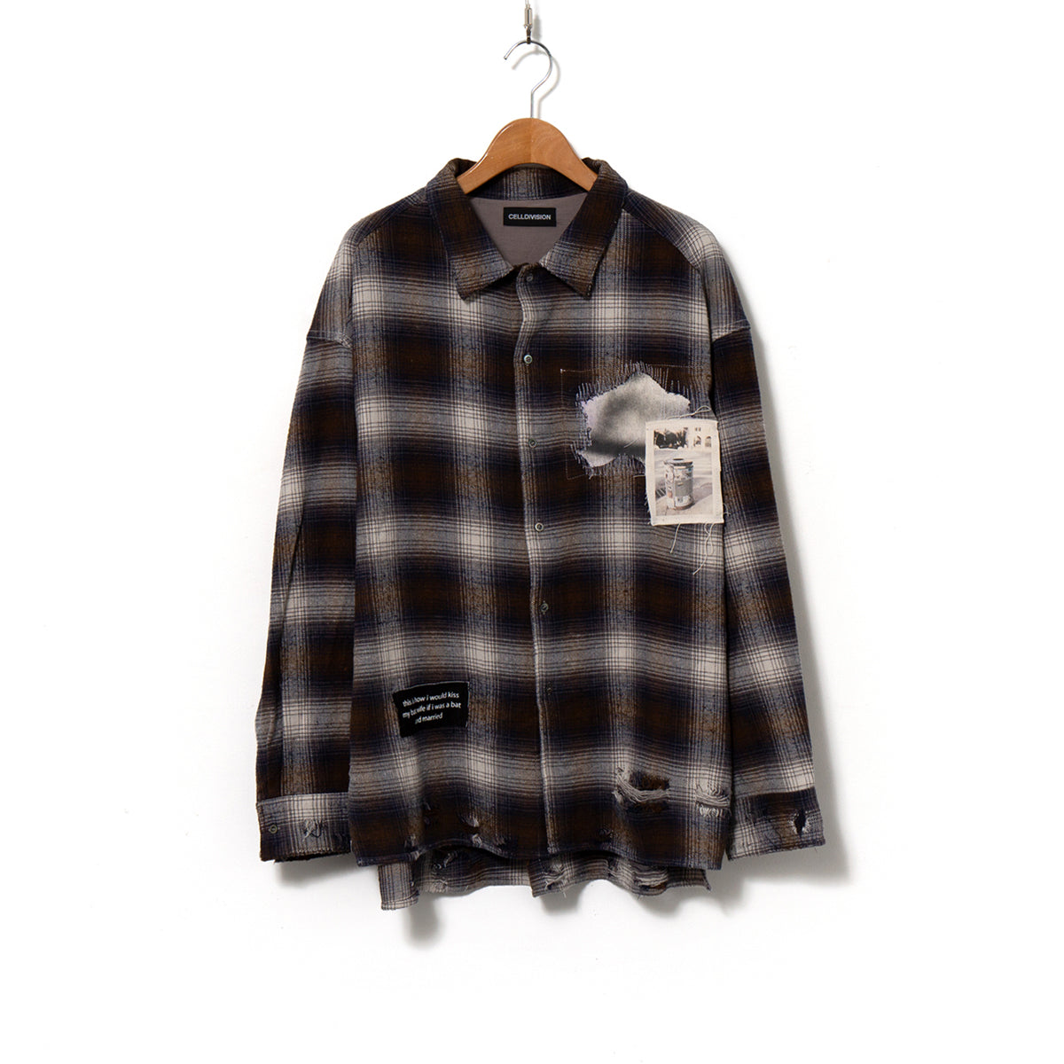 Damaged Check Shirts / Black
