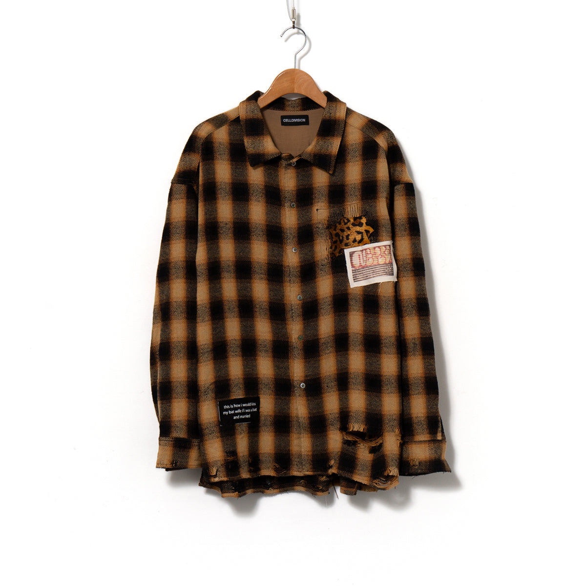 定価4.7万 UNUSED Damaged check shirt 2 ブラウン Damaged Check Shirts / Yellow – CELLDIVISION ONLINE SHOP