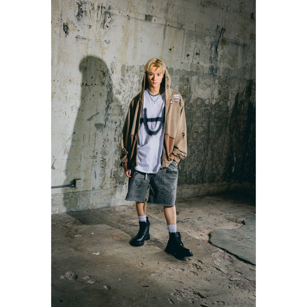 Damaged Hoodie / Brown