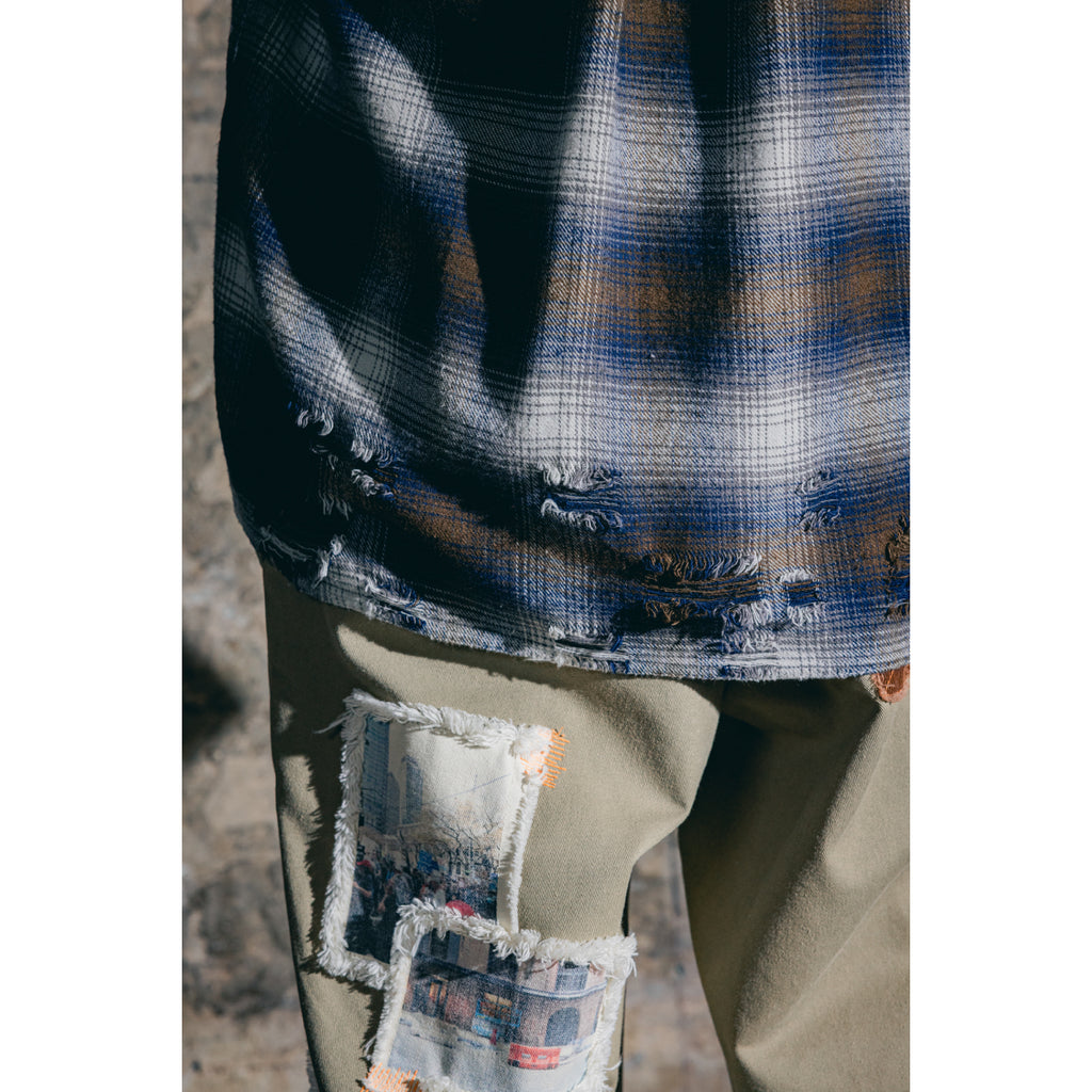 Damaged Check Shirts / Black