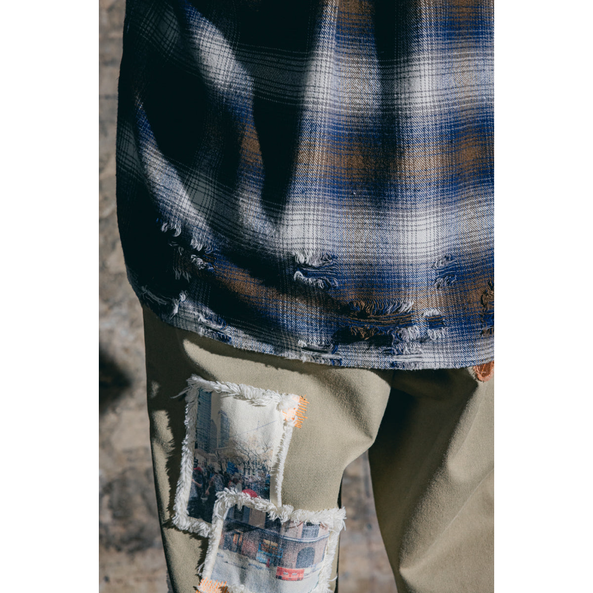 Damaged Check Shirts / Black