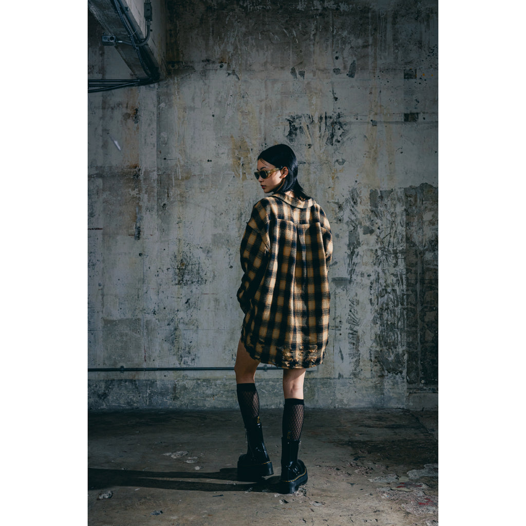 Damaged Check Shirts / Yellow